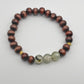 Wood and Prehnite Bracelet